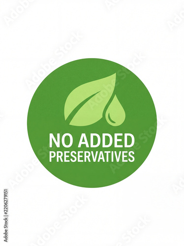 No Added Preservatives Vector Icon with Leaf and Drop Symbol