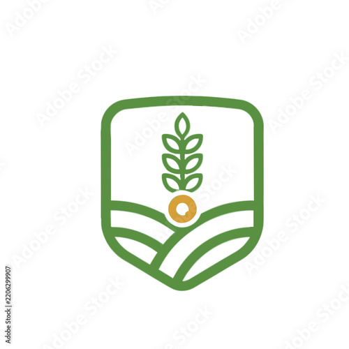 Wheat stalk and fields logo icon