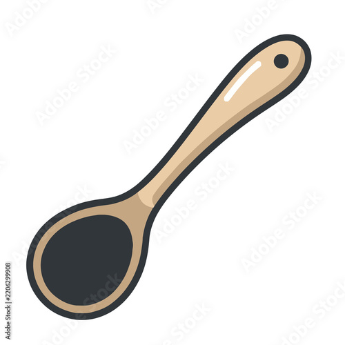 Wooden spoon illustration