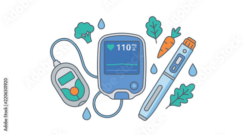Diabetes medical devices with glucose monitor and insulin pen