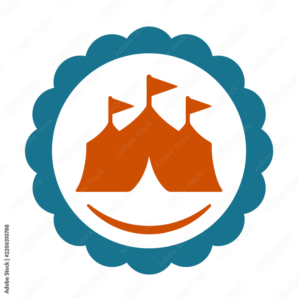 Fototapeta premium Circus Tents Icon with Flags