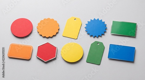 Different colored group shapes surface digital photo graphic