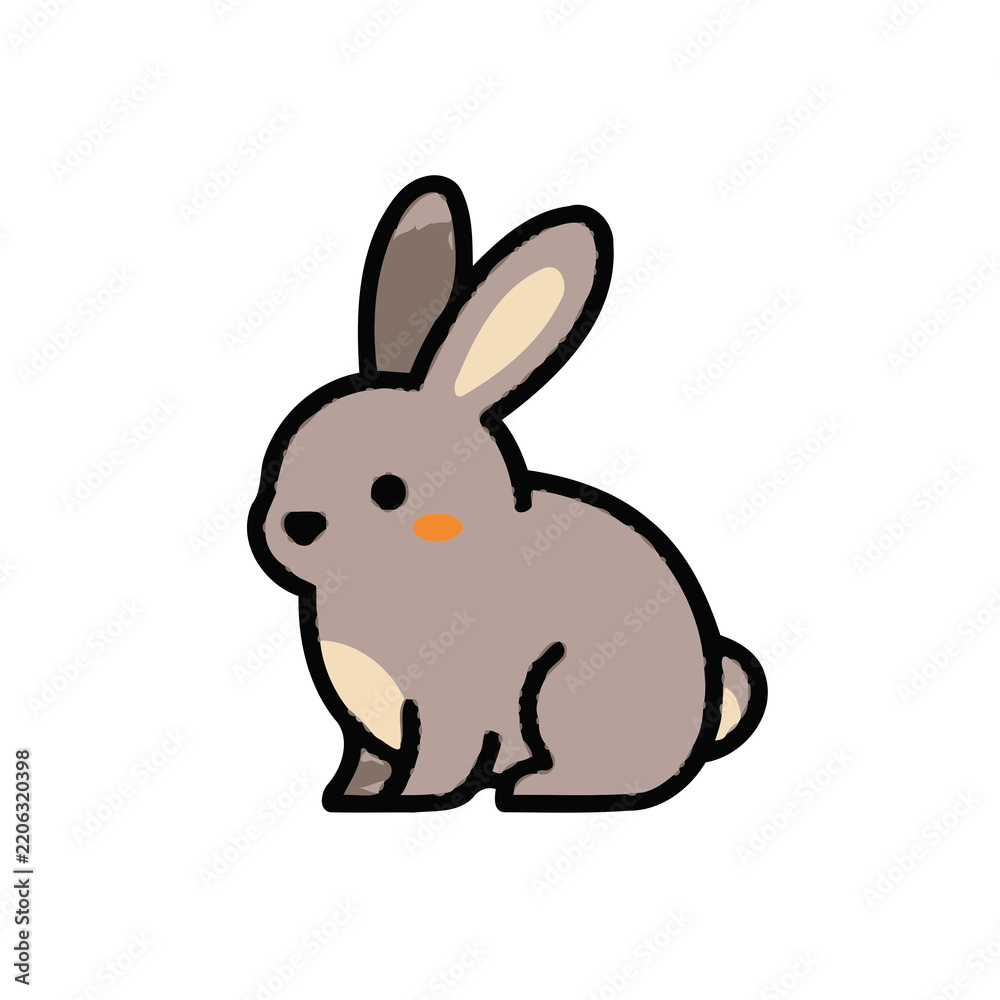 Fototapeta premium Simple grey rabbit illustration