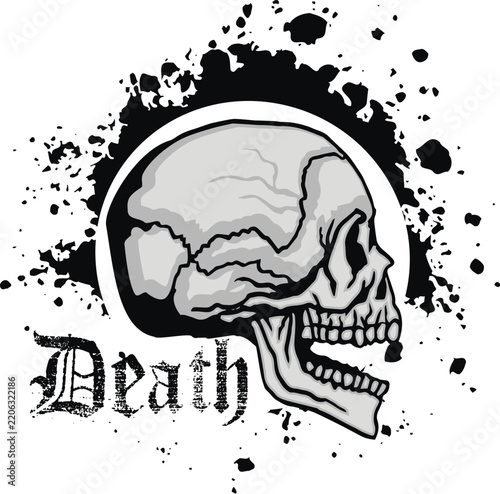 gothic sign with skull, grunge vintage design t shirts