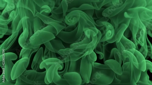 Toxic Green Smoke Transition, Eerie Halloween Fog Overlay on Black Background
