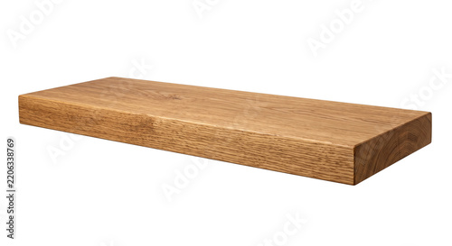  floating wooden shelf isolated on transparent background
