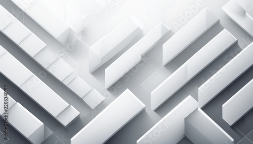 modern abstract background with white 3d geometric shapes