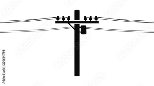 Vector illustration of utility pole icon on a transparent background