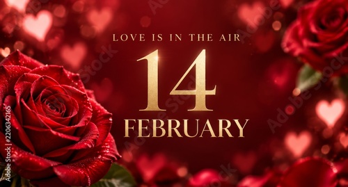 Valentines Day Celebration With Roses and Hearts Decoration