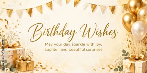 Birthday Wishes With Gifts and Decorations for Celebration