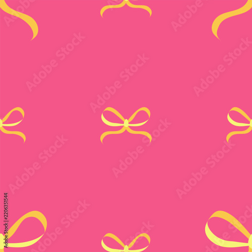 Seamless pattern with bows. Hairstyles, hair, festive gift wrapping.