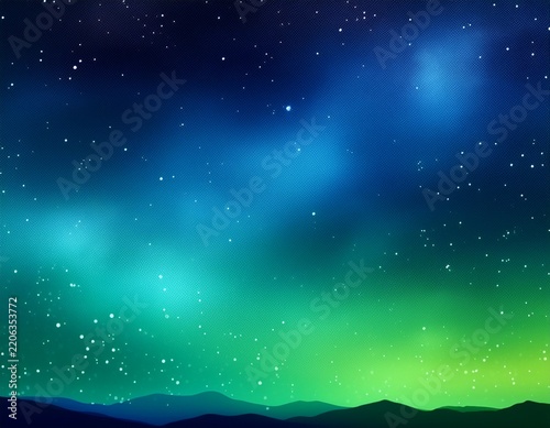 night starry sky and bright blue green galaxy space background banner abstract modern green blue background gradient