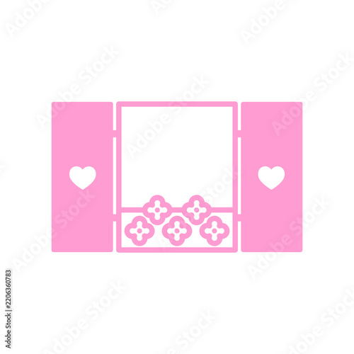 Window with flowers icon, Isolated on white background