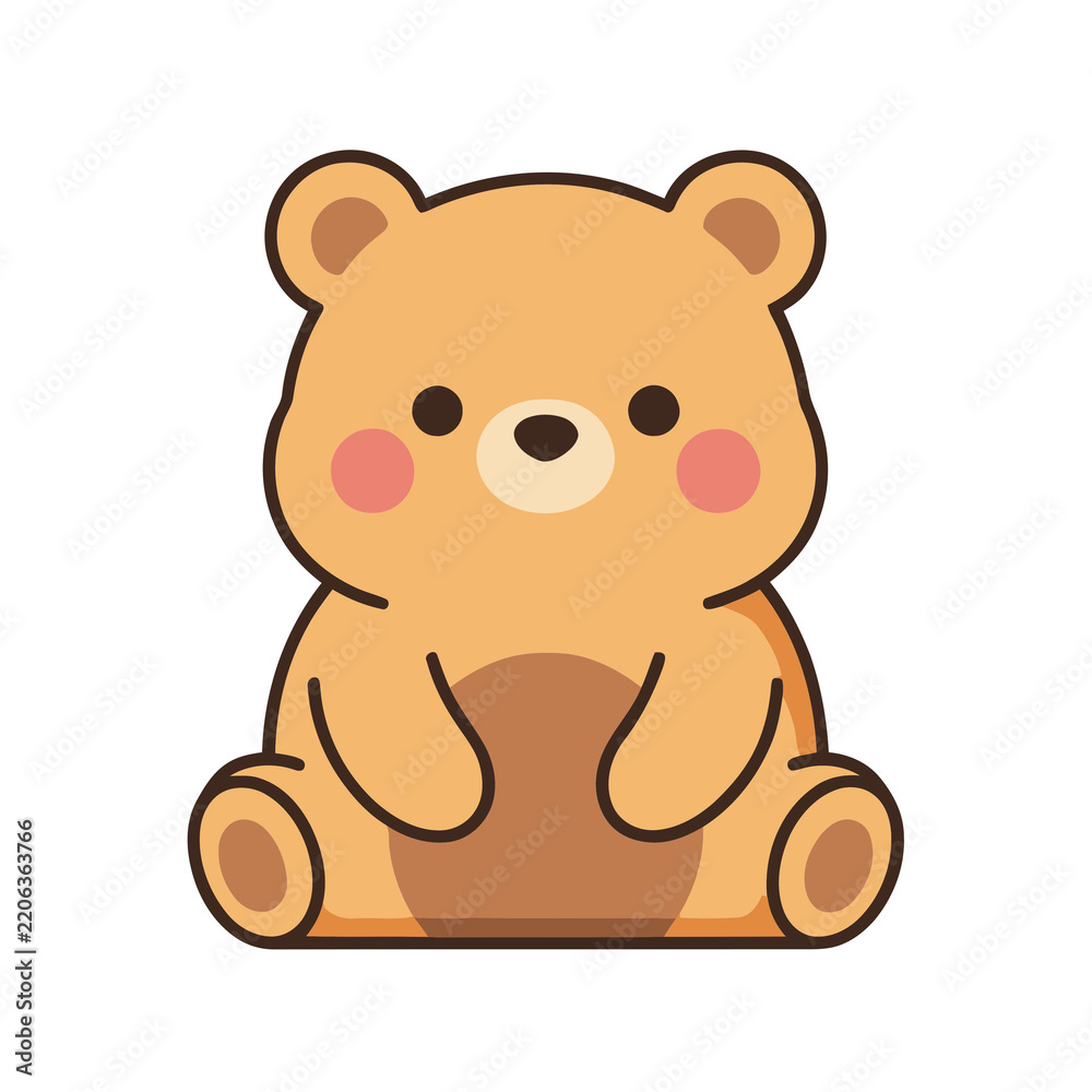 Obraz premium Stylized cartoon bear sitting