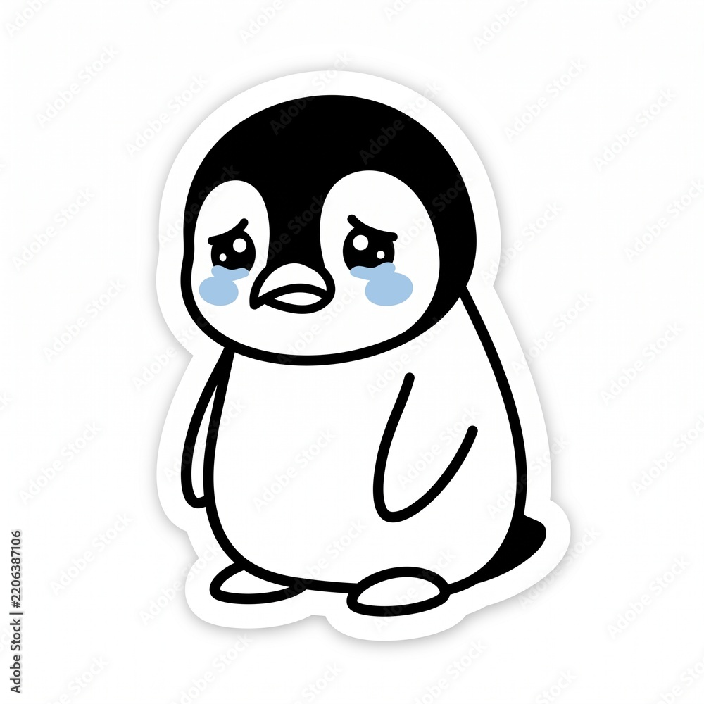 Fototapeta premium Sticker Sad Penguin by KR