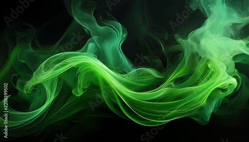 green smoke on black background