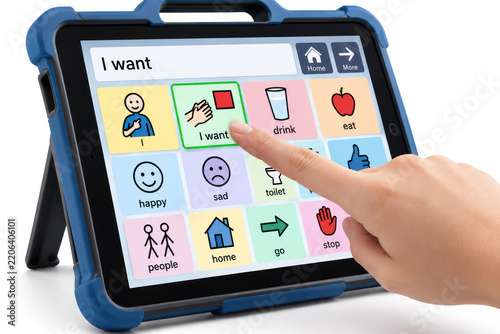 AAC Communication Device Tablet with Picture Symbols for Nonverbal Communication