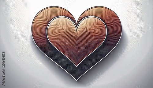 elegant triple outline heart symbol on a clean white background