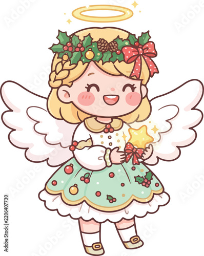 cute  christmas angel artwork