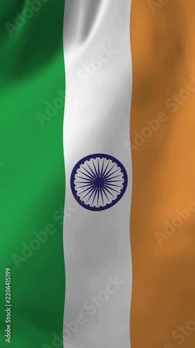 Vertical Waving Indian Flag in 4K, India National Flag