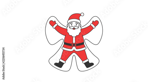 Santa claus making a snow angel
