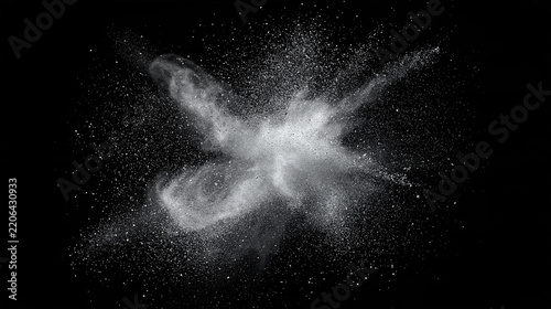 White Powder Explosion with Smoke Swirls