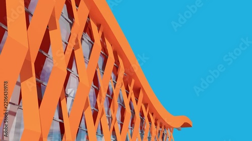 3D render animation of building light and shadows