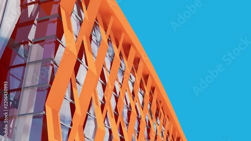 3D render animation of building light and shadows