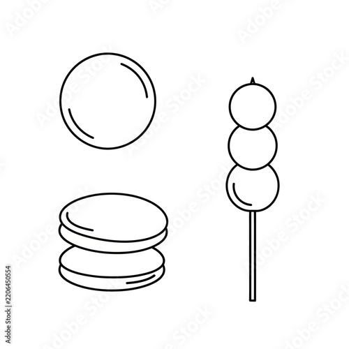 Sweet cupcake line icon with whipped cream and cherry