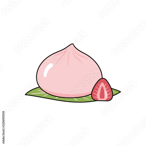 Sweet cupcake line icon with whipped cream and cherry