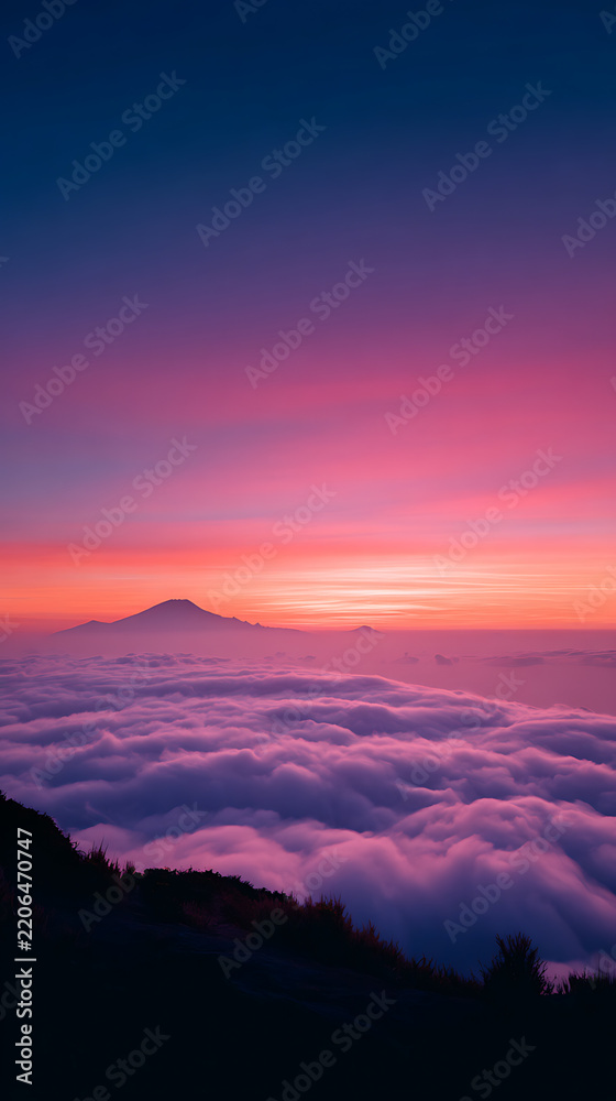 Obraz premium Mountain Sunset Clouds