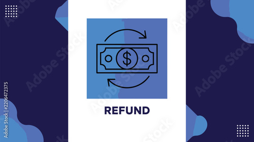 Refund Money Return Concept with Dollar Banknote and Circular Arrow