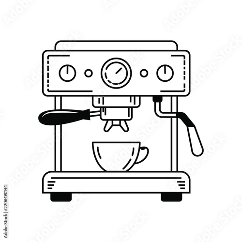 Espresso Coffee Machine Icon Vector Design Template