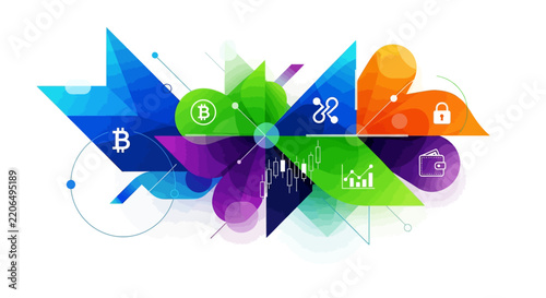 Cryptocurrency and Financial Technology Abstract Vector Banner