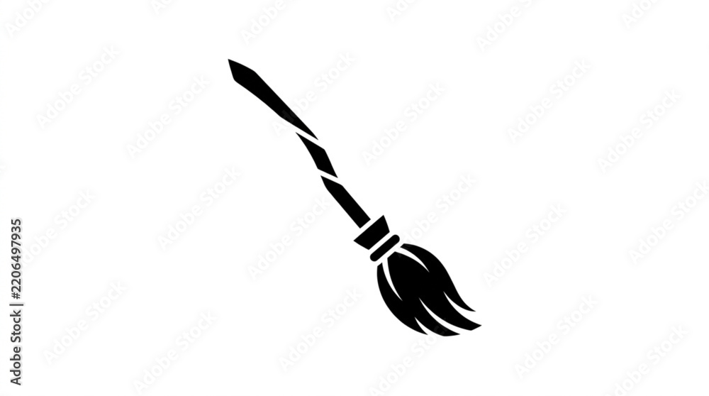 Obraz premium Flying Witch Broom Icon