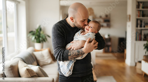 father hugging his son