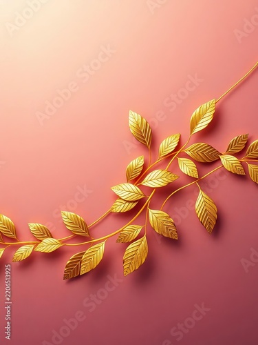 Golden wavy lines of foliage on a luxury background with abstract texture, ||luxury, design