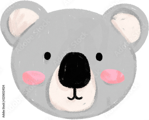 Hand drawn crayon doodle animal elements 