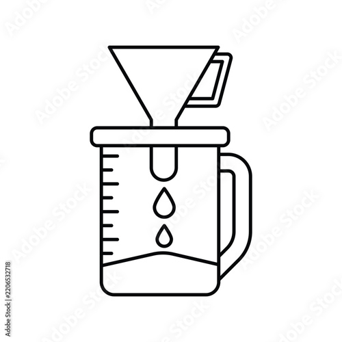 Coffee Drip icon with white background vector stock illustration