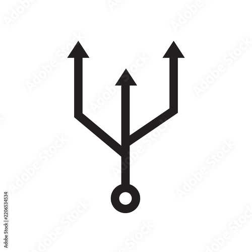 Growth Arrow Icon Black Multiple Direction Vector Illustration Distribution Expansion Business Design