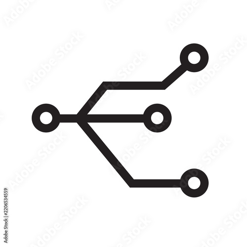 Network Node Icon Black Circuit Connection Vector Illustration Distribution Hub Technology Design
