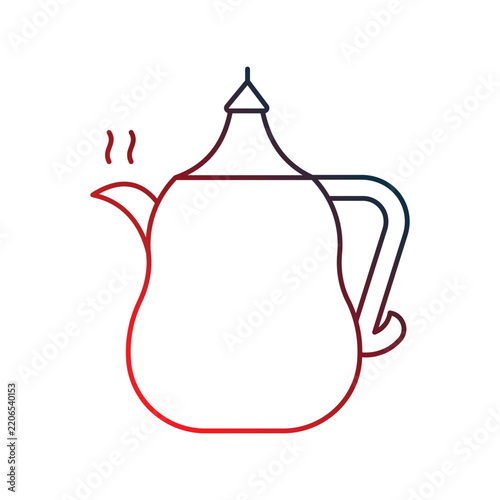 Coffee Pot icon with white background vector stock illustration