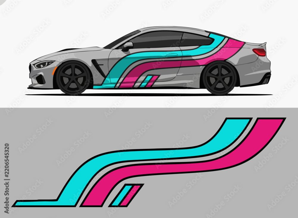 Fototapeta premium sleek sports car racing stripe design