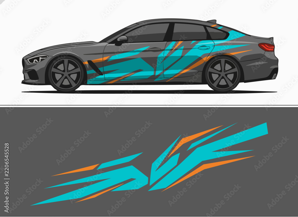 Fototapeta premium stylized high speed sports car illustration