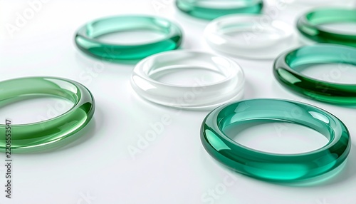 green and white rings