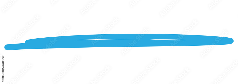 Obraz premium Light Blue Underline Brush Stroke Line Graphic Design Element