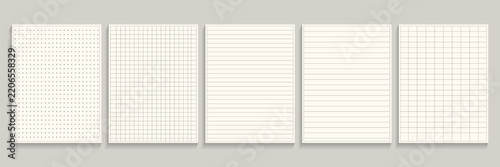 Grid Paper Texture Set with Dot Graph and Ruled Paper Templates