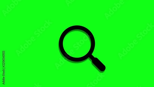 Minimalist magnifying glass animation on green screen for search and discovery concepts