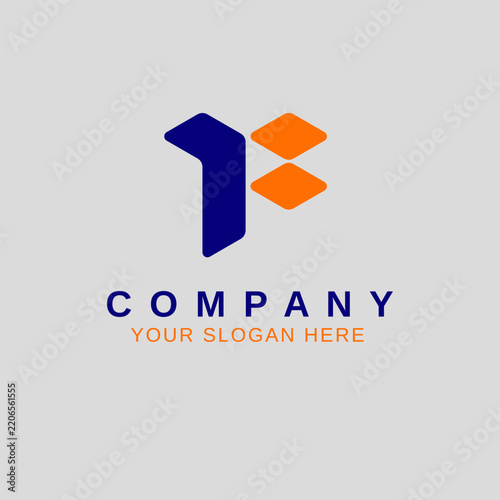 Origami Style Folded Initial F Modern Lettermark