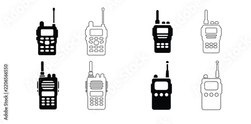Set of Walkie talkie icon  